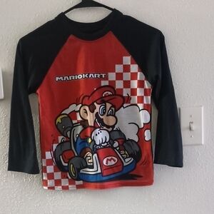 Mario Kart Kids Pajama Top - Red and Black
